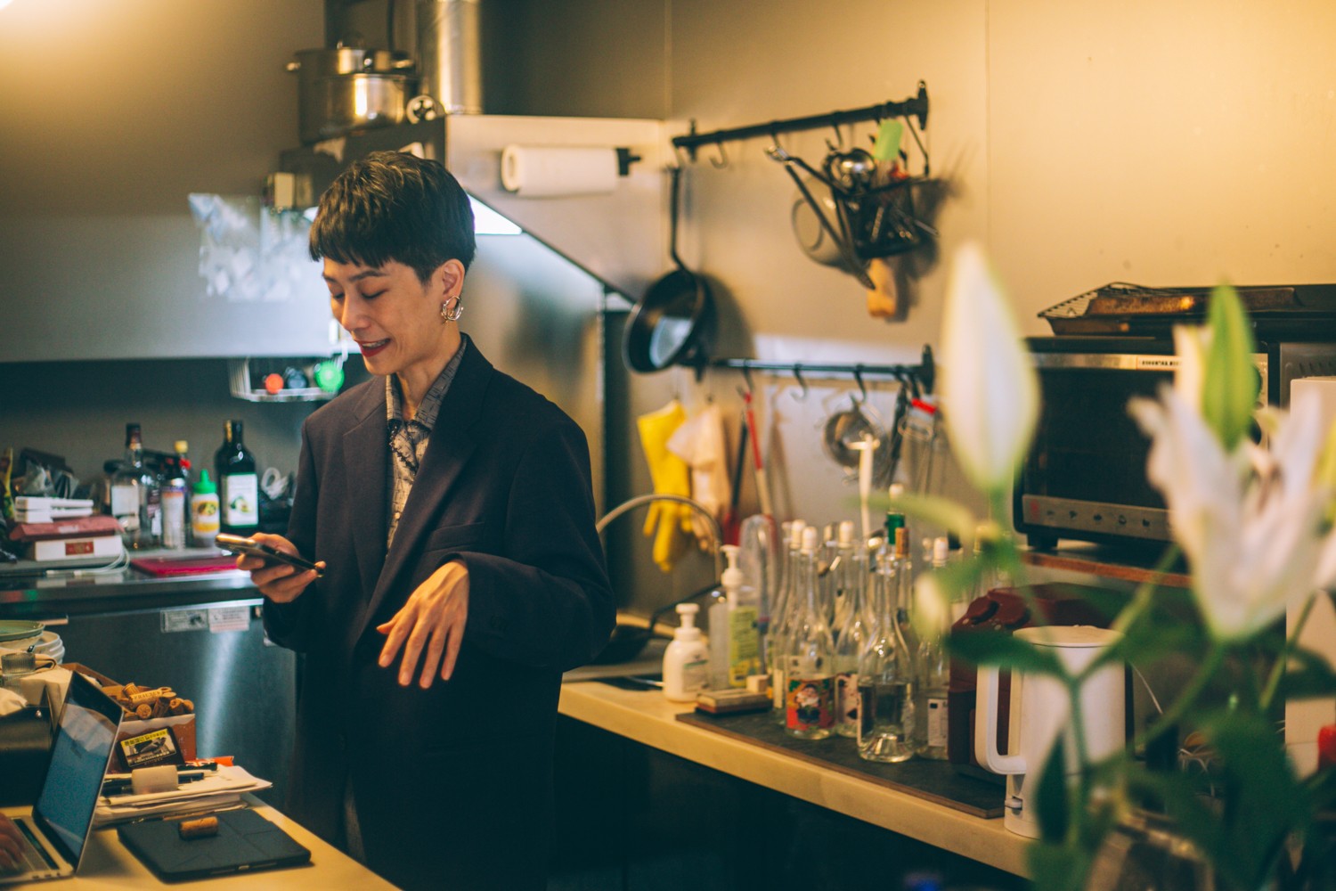 Hui Min in the kitchen