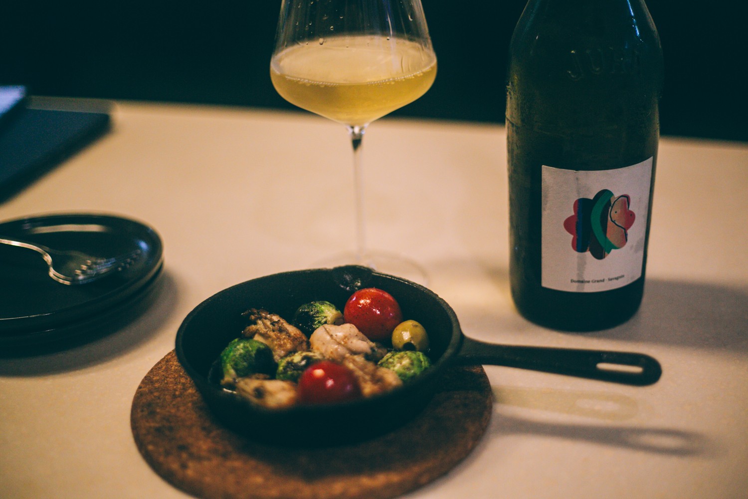 A Jura white with the night's plate