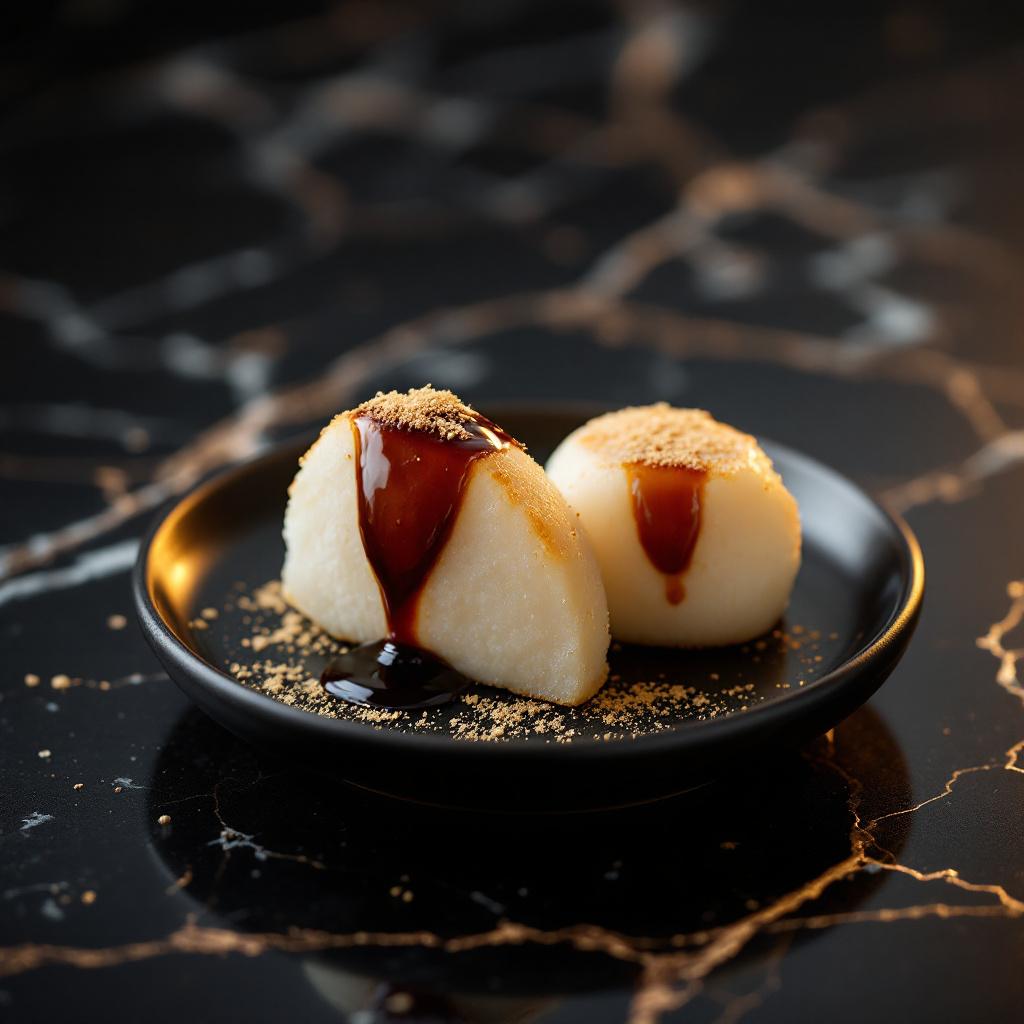 Charcoal-Grilled Mochi with Kuromitsu