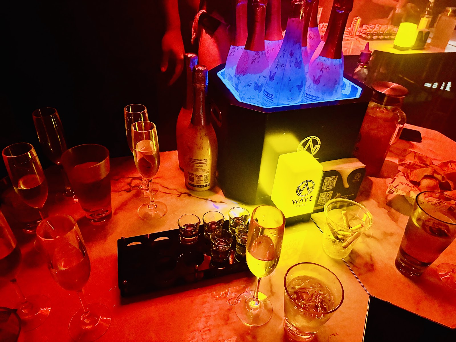A reserved table on a busy night